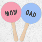 Éventail Maman ou papa ? | Jeu de Baby shower rose moderne