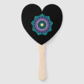 Éventail Mandala Coloré sur Fond Noir (Dos)
