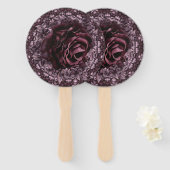 Éventail Mandala de rose  (Devant et derrière)