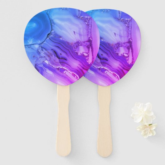 Éventail Marbre violet exotique (Devant et derrière)