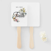 Éventail "Marcher par la foi Design de l'écriture florale (Devant et derrière)