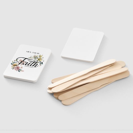 Éventail "Marcher par la foi Design de l'écriture florale (Non-assemblé)