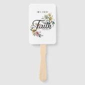 Éventail "Marcher par la foi Design de l'écriture florale (Devant)