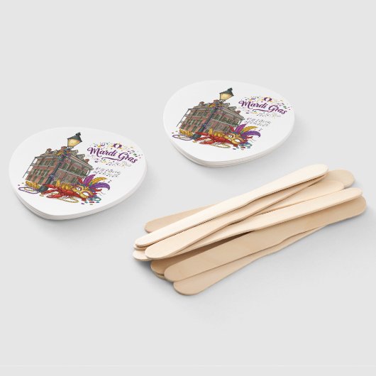 Éventail Mardi Gras (Non-assemblé)