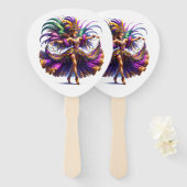 Éventail Mardi Gras     (Devant et derrière)