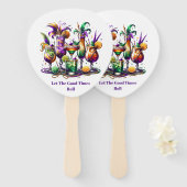 Éventail Mardi Gras     Hand Fan (Devant et derrière)