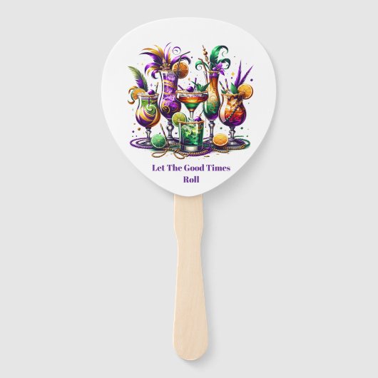 Éventail Mardi Gras     Hand Fan (Dos)