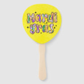 Éventail Mardi Gras jaune vert pourpre (Dos)