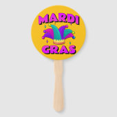 Éventail Mardi Gras Jester Casquette Fan main (Dos)