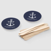 Éventail Mariage Ancre bleu marine (Non-assemblé)