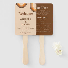 Éventail Mariage Arc-en-ciel Rétro des Années 70 & Typograp