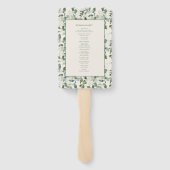 Éventail Mariage aux feuilles d'eucalyptus vert sauge (Dos)