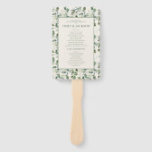 Éventail Mariage aux feuilles d'eucalyptus vert sauge (Devant)