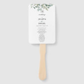 Éventail Mariage avec verdure d'eucalyptus (Devant)