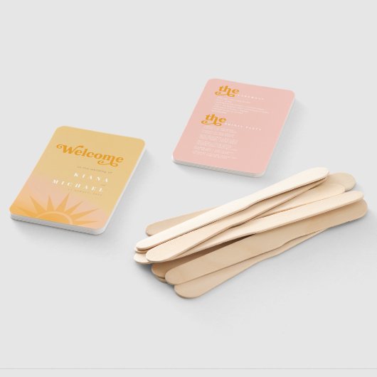 Éventail Mariage Beurre/Broussaillage Sunshine Typography I (Non-assemblé)