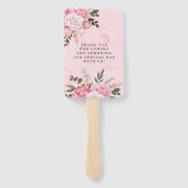 Éventail Mariage blanc Aquarelle blanc rose délicat (Dos)