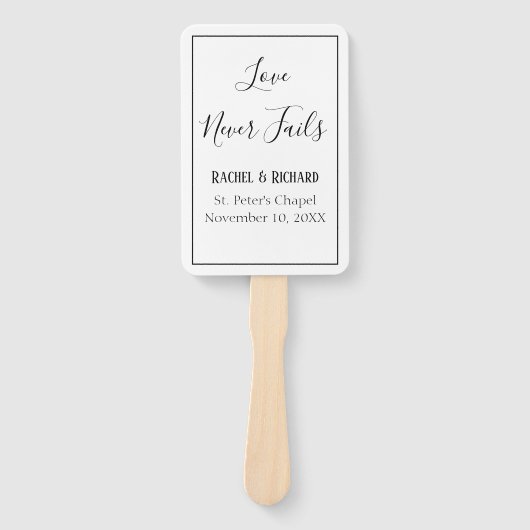 Éventail Mariage blanc et noir classique (Devant)