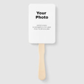 Éventail Mariage blanc moderne photo personnalisée (Dos)