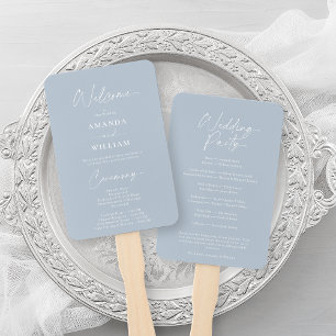 Éventail Mariage bleu Dusty