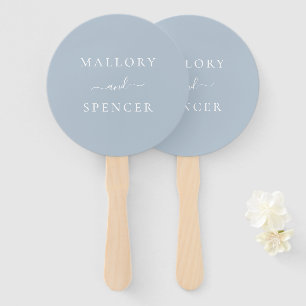 Éventail Mariage bleu foncé simple et élégant