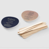 Éventail Mariage Bleu Marine (Non-assemblé)