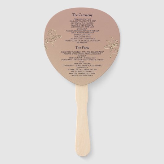 Éventail Mariage Bleu Marine (Dos)