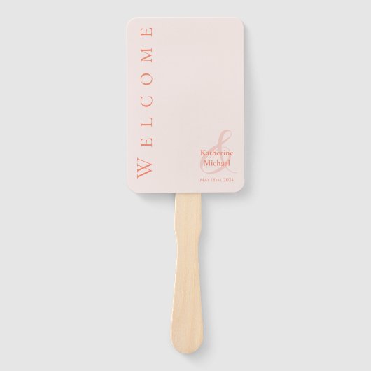 Éventail Mariage Blush simple moderne (Devant)