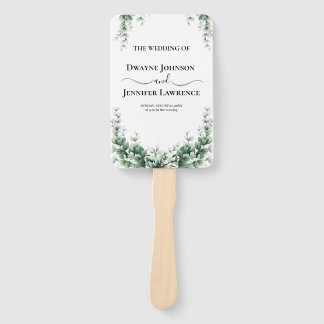 Éventail Mariage bohème d'été avec eucalyptus et verdure