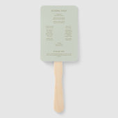 Éventail Mariage Bohème Vert Sauge Clair Drapé Perlé (Dos)