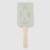 Éventail Mariage Bohème Vert Sauge Clair Voilé Perlé (Dos)