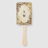 Éventail Mariage botanique Art Nouveau Gold (Devant)