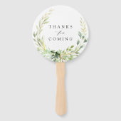 Éventail Mariage botanique de la couronne verte (Dos)