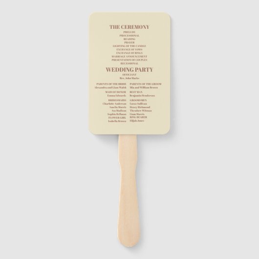 Éventail Mariage botanique élégant Art Nouveau (Dos)