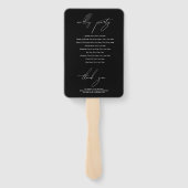 Éventail Mariage calligraphié en noir et blanc (Dos)