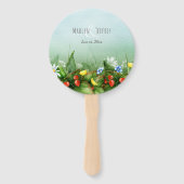 Éventail Mariage campagnard bleu ciel de la prairie de frai (Devant)