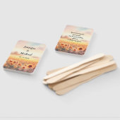 Éventail Mariage campagnard d'aquarelle rustique Boho Sunfl (Non-assemblé)