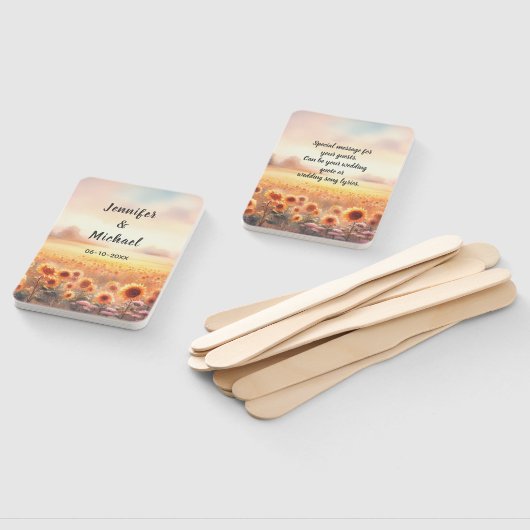 Éventail Mariage campagnard d'aquarelle rustique Boho Sunfl (Non-assemblé)