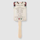 Éventail Mariage campagnard de Boho Rustique Floral de la m (Dos)