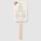 Éventail mariage champagne roses douces roses (Dos)