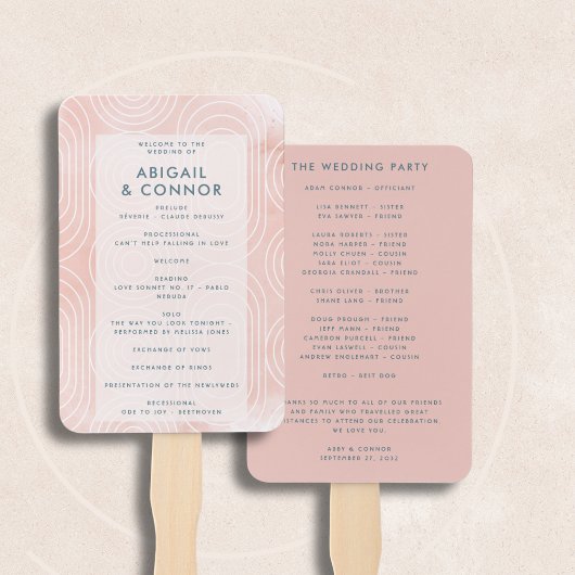 Éventail Mariage chic de pêche Ovales et cercles