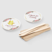 Éventail Mariage chinois double bonheur fleur couronne (Non-assemblé)