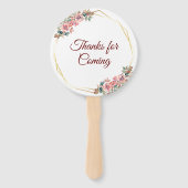 Éventail Mariage chinois double bonheur fleur couronne (Dos)