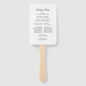 Éventail Mariage classique élégant Script Flouris (Dos)