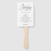 Éventail Mariage classique élégant Script Flouris (Devant)