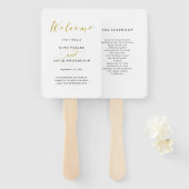 Éventail Mariage classique glamour Faux Gold (Devant et derrière)