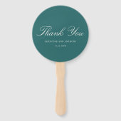 Éventail Mariage Classique Teal Ancien Argent (Devant)