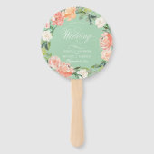 Éventail Mariage d'accueil Floral à la menthe de Brosse (Devant)
