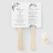 Éventail Mariage d'aquarelle d'hiver (Devant et derrière)