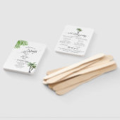 Éventail Mariage d'aquarelle moderne Palm Tree (Non-assemblé)