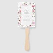 Éventail Mariage d'aquarelle rose rose pâle romantique (Devant)